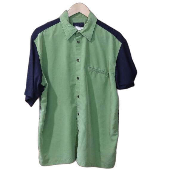 Carlos Colicci Green and Black Casual Button Down Shirt LG 42 - Picture 1 of 8